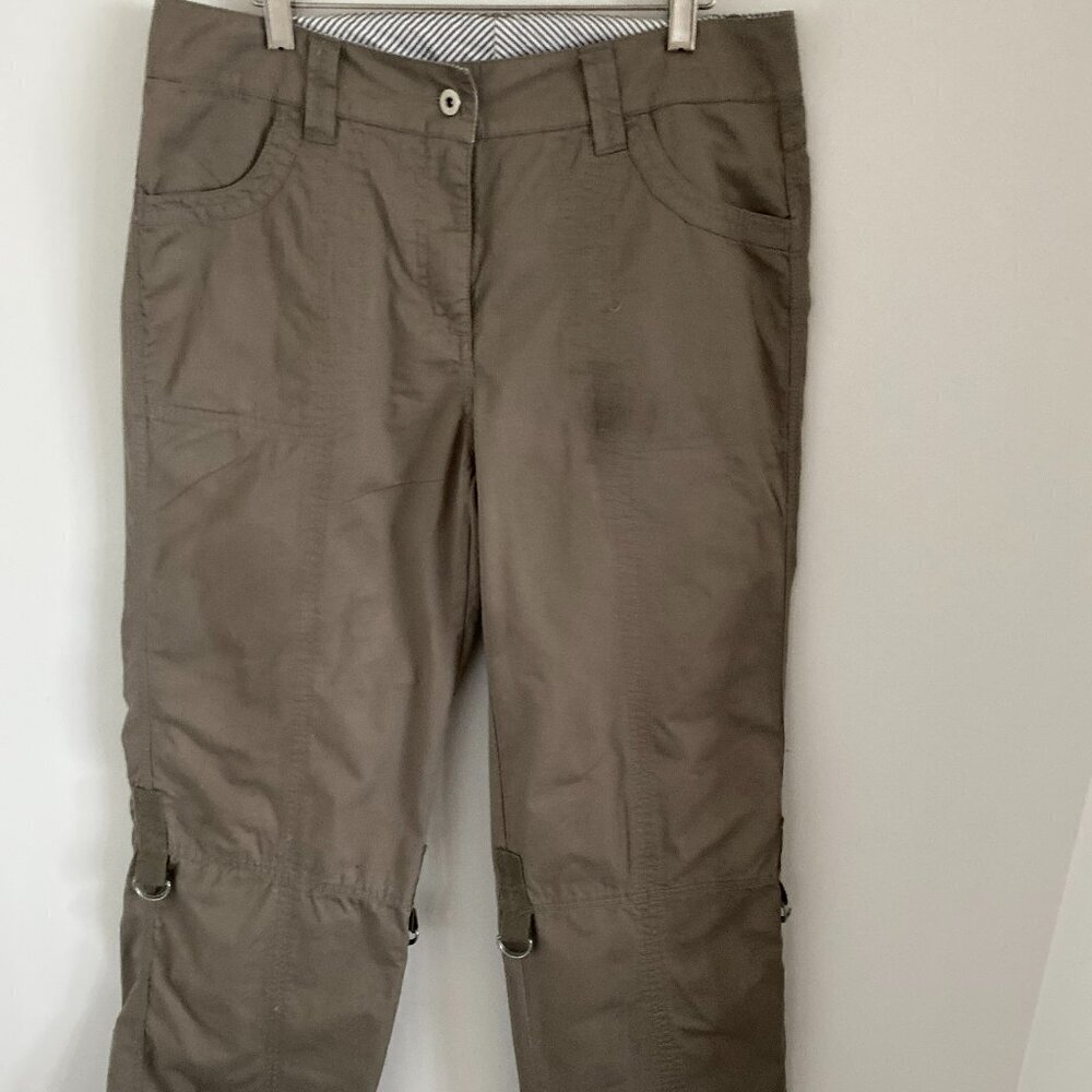 Port Louis Unique Women's/Misses Size 12 Light Army Green Cuffable Pants Cotton